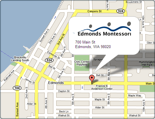 Map showing Edmonds Montessori location.